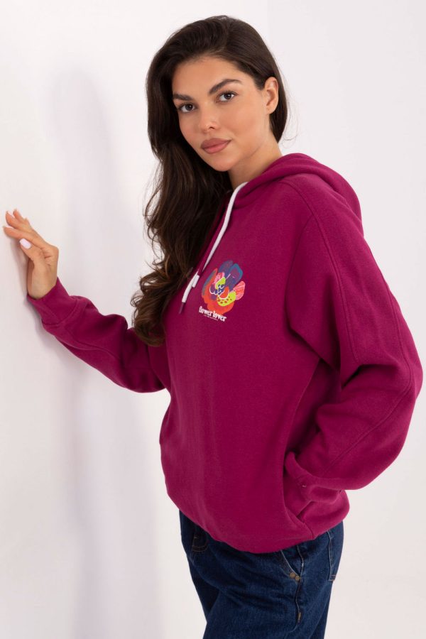 Violet Sweatshirt in Sweatshirts For Women with Cotton and Polyester