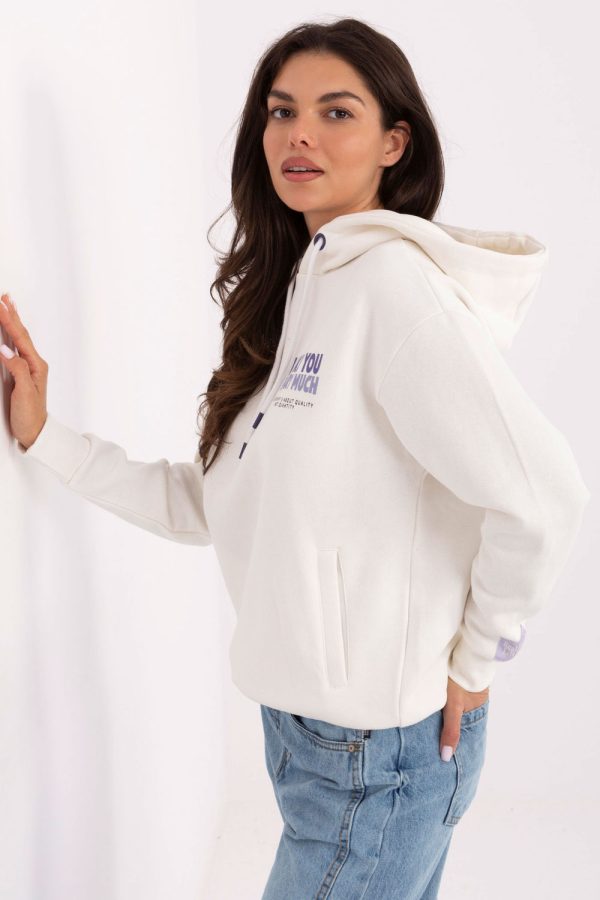 White Sweatshirt in Sweatshirts For Women with Cotton and Polyester