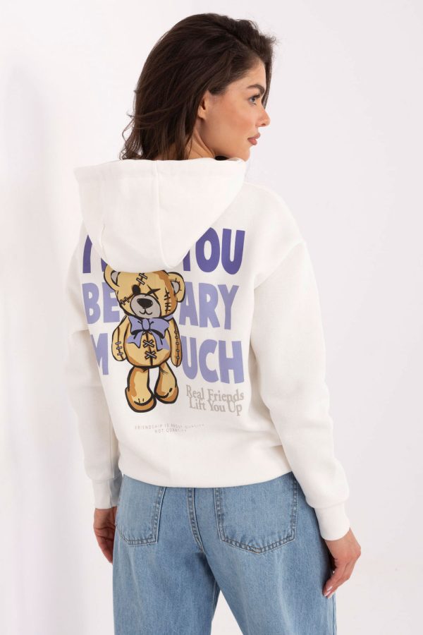White Sweatshirt in Sweatshirts For Women with Cotton and Polyester