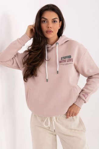 Pink Sweatshirt in Sweatshirts For Women with Cotton and Polyester