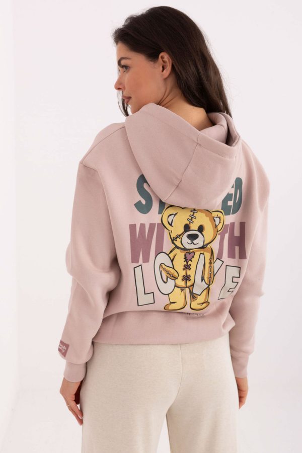 Pink Sweatshirt in Sweatshirts For Women with Cotton and Polyester