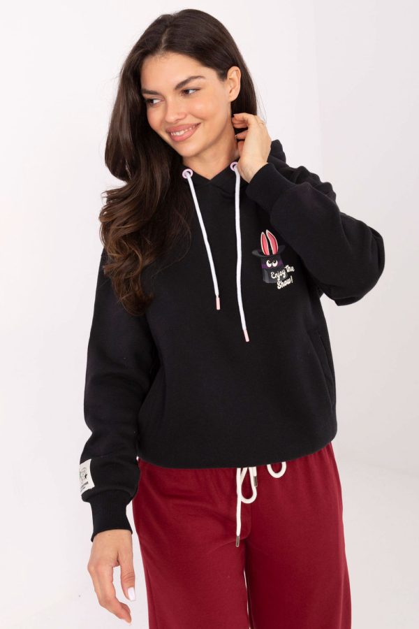 Grey Sweatshirt in Sweatshirts For Women with Cotton and Polyester