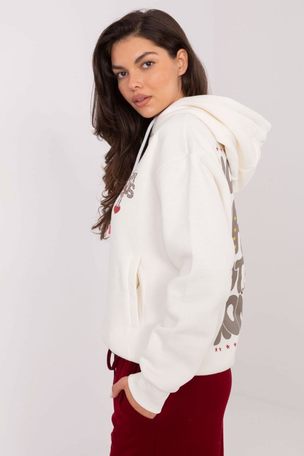 White Sweatshirt in Sweatshirts For Women with Cotton and Polyester