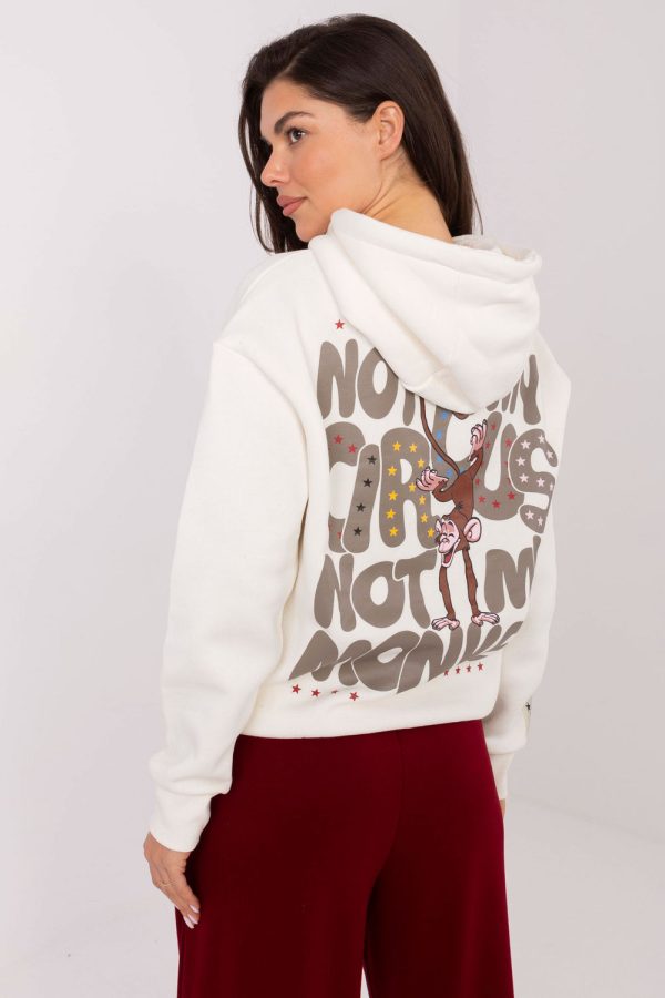 White Sweatshirt in Sweatshirts For Women with Cotton and Polyester