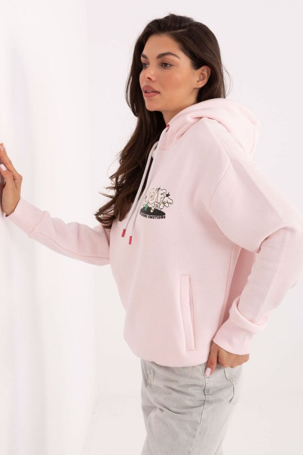Pink Sweatshirt in Sweatshirts For Women with Cotton and Polyester