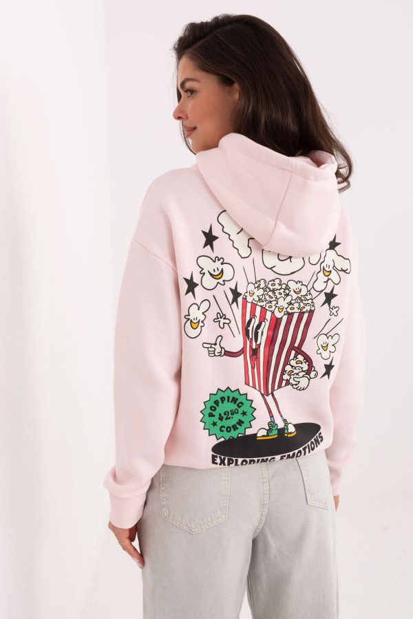 Pink Sweatshirt in Sweatshirts For Women with Cotton and Polyester