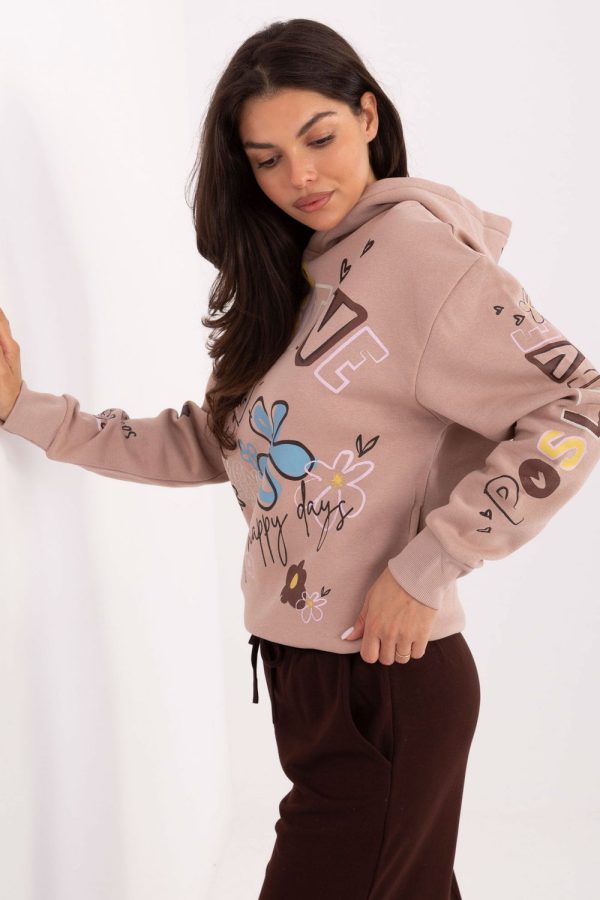 Pink Sweatshirt in Sweatshirts For Women with Cotton and Polyester