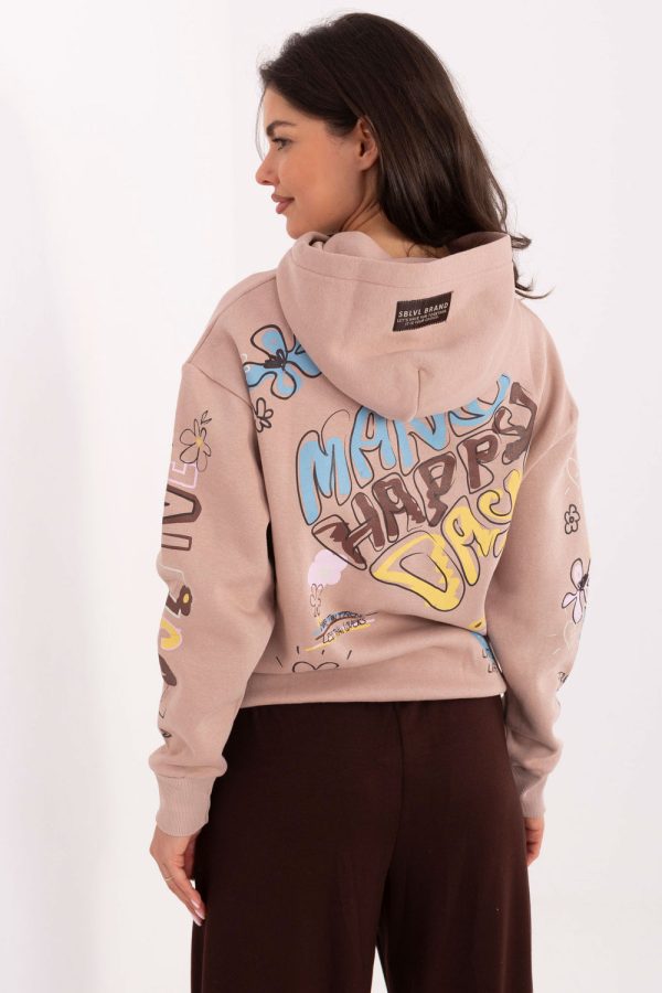 Pink Sweatshirt in Sweatshirts For Women with Cotton and Polyester