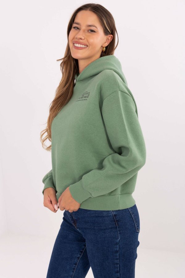 Green Sweatshirt in Sweatshirts For Women with Cotton and Polyester