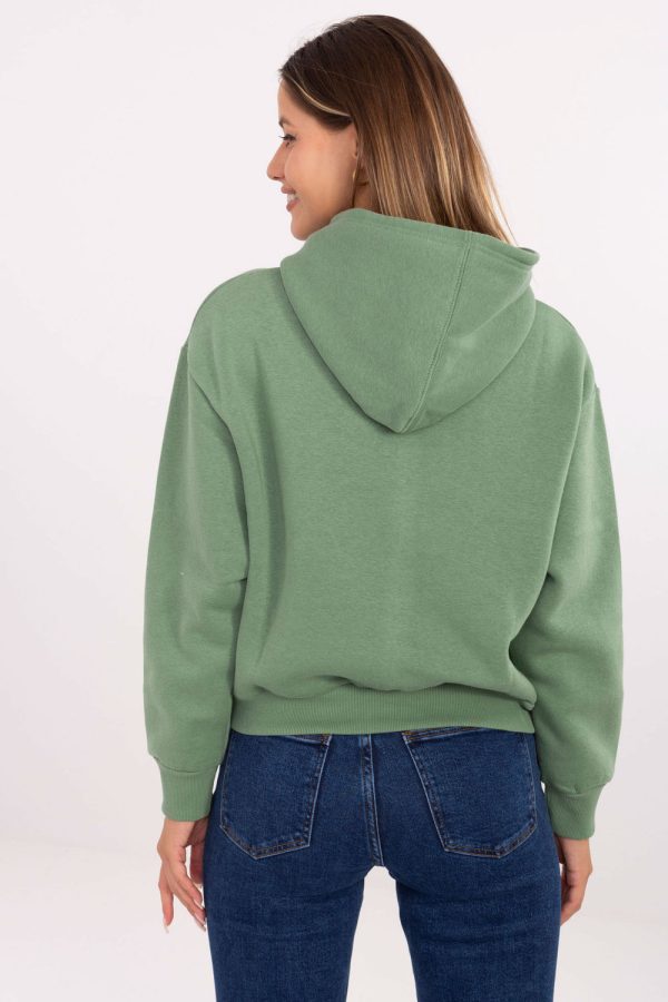 Green Sweatshirt in Sweatshirts For Women with Cotton and Polyester