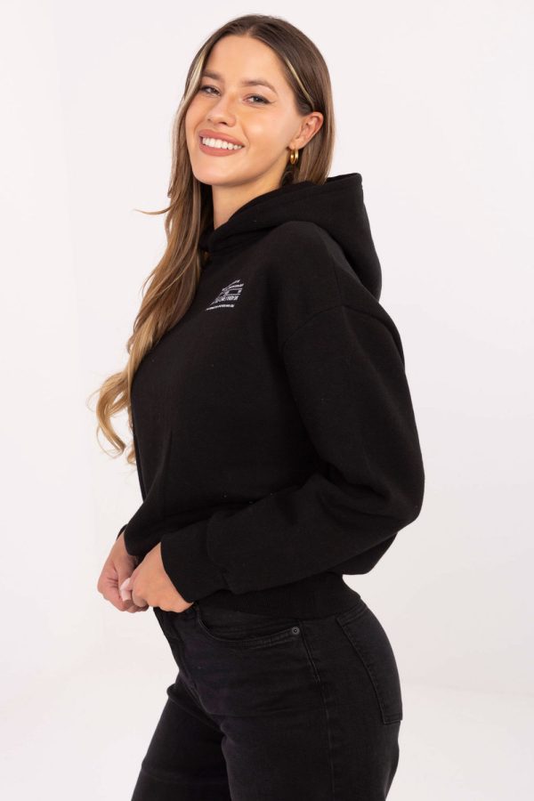 Black Sweatshirt in Sweatshirts For Women with Cotton and Polyester
