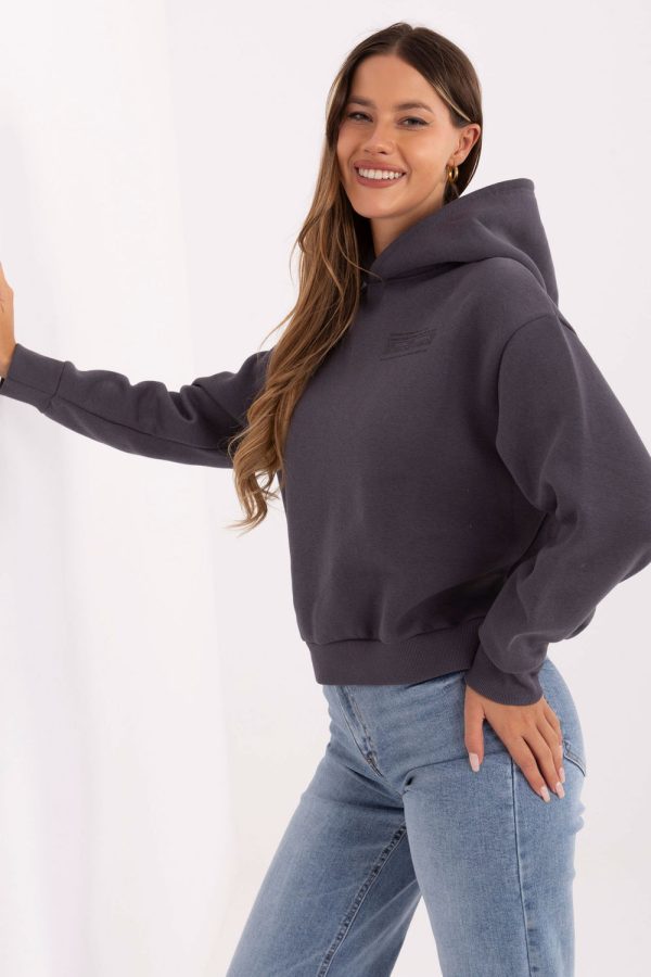 Grey Sweatshirt in Sweatshirts For Women with Cotton and Polyester