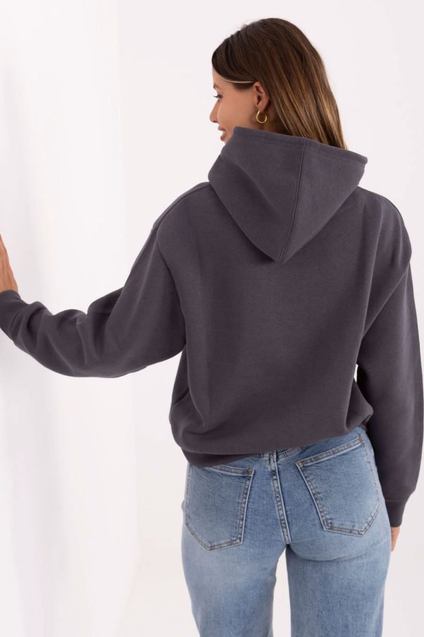 Grey Sweatshirt in Sweatshirts For Women with Cotton and Polyester