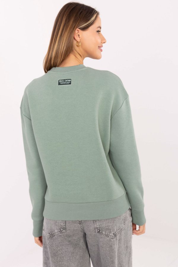 Green Sweatshirt in Sweatshirts For Women with Cotton and Polyester