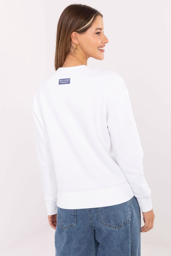 White Sweatshirt in Sweatshirts For Women with Cotton and Polyester