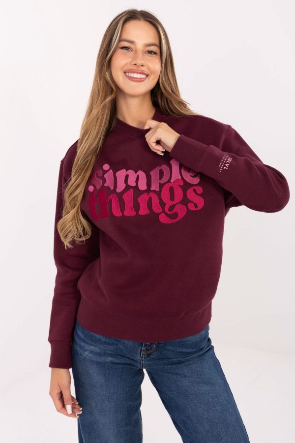 Red Sweatshirt in Sweatshirts For Women with Cotton and Polyester
