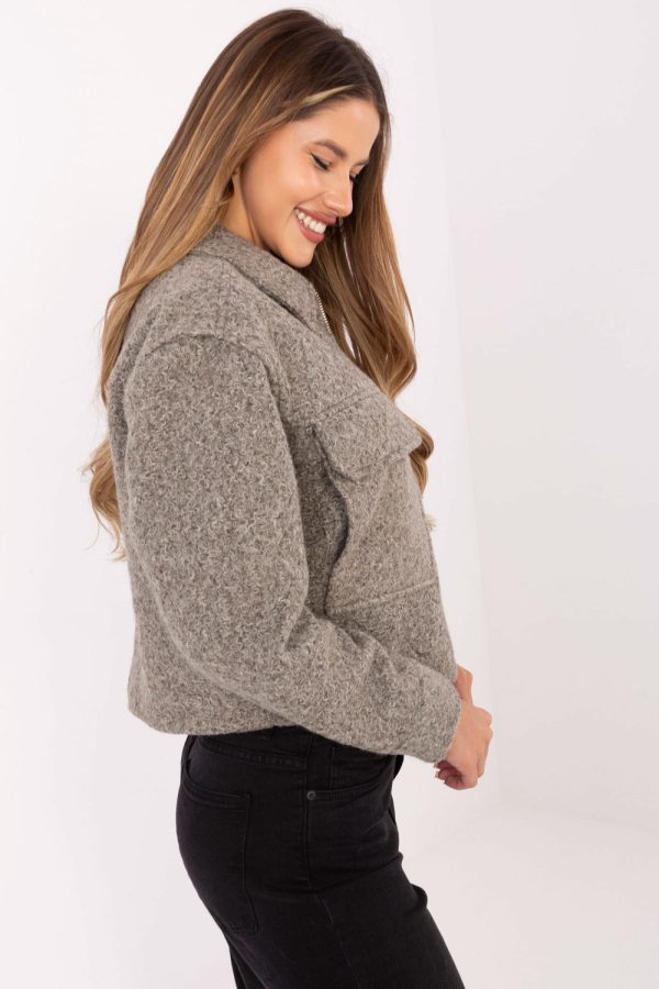 Grey Jacket in Women`s Coats, Jackets with Polyester