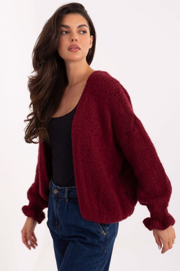 Red Cardigan in Cardigans For Women, Ponchos with Acrylic, Polyamide, Viscose and Wool
