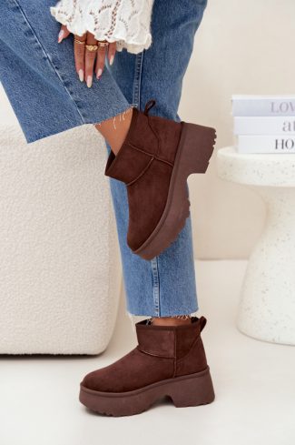 Brown Snow Boots in Women`s Ankle Boots & Booties with Fabric, Warmers, Footbed, Upper Height, Heel Height and Platform Height