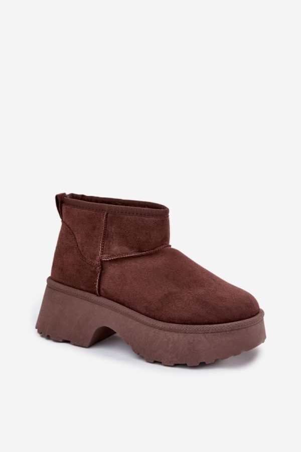 Brown Snow Boots in Women`s Ankle Boots & Booties with Fabric, Warmers, Footbed, Upper Height, Heel Height and Platform Height