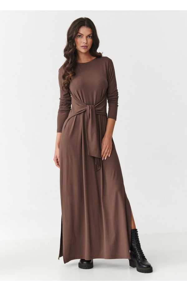 Brown Daydress in Day Dresses with Spandex and Viscose