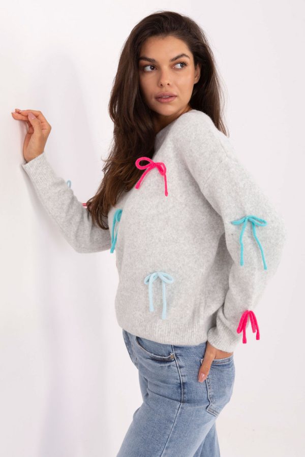 Grey Jumper in Sweaters, Pullovers, Jumpers, Turtlenecks, Boleros, Shrugs with Spandex, Polyamide, Viscose and Wool
