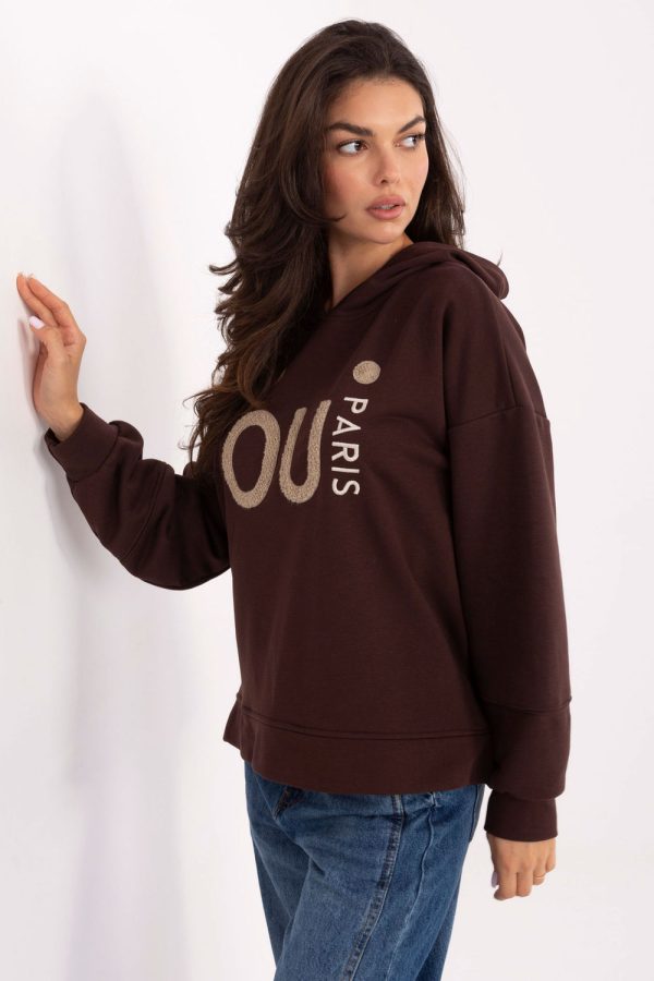 Brown Sweatshirt in Sweatshirts For Women with Cotton and Polyester