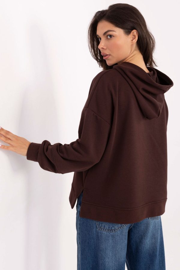 Brown Sweatshirt in Sweatshirts For Women with Cotton and Polyester