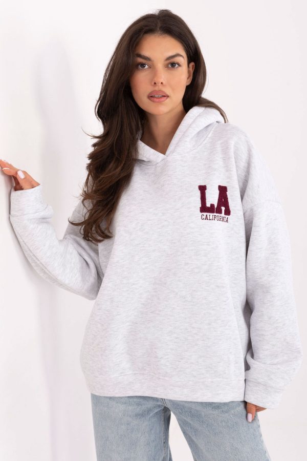 Grey Sweatshirt in Sweatshirts For Women with Cotton and Polyester