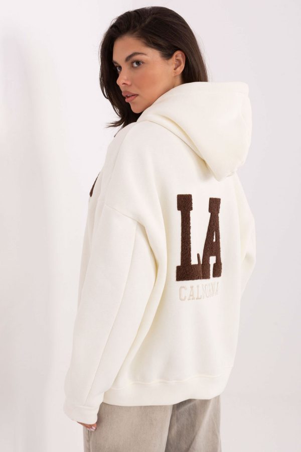 Beige Sweatshirt in Sweatshirts For Women with Cotton and Polyester