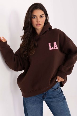 Brown Sweatshirt in Sweatshirts For Women with Cotton and Polyester