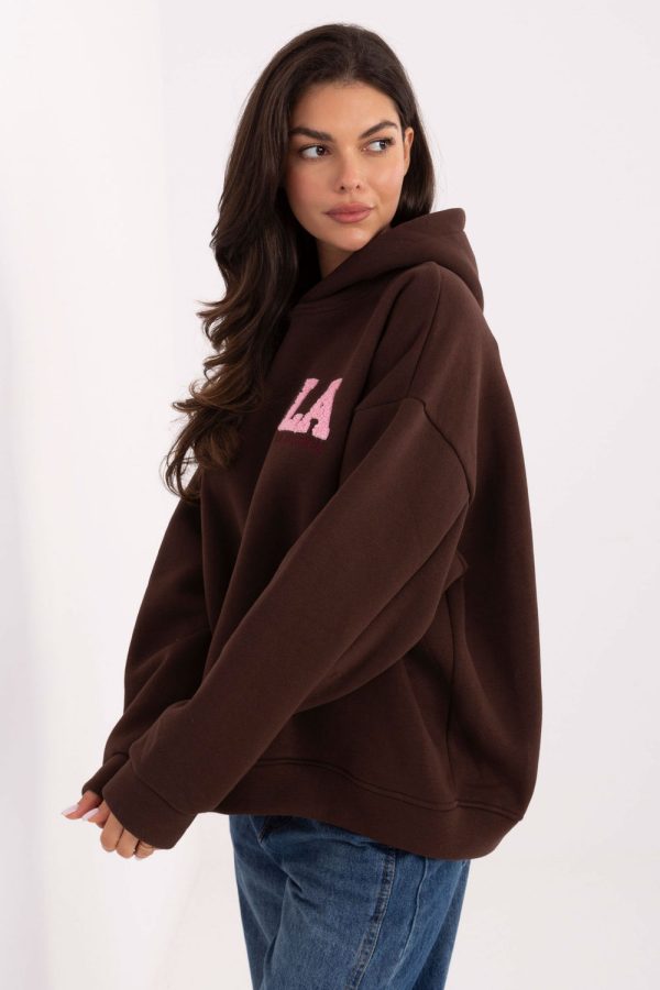 Brown Sweatshirt in Sweatshirts For Women with Cotton and Polyester