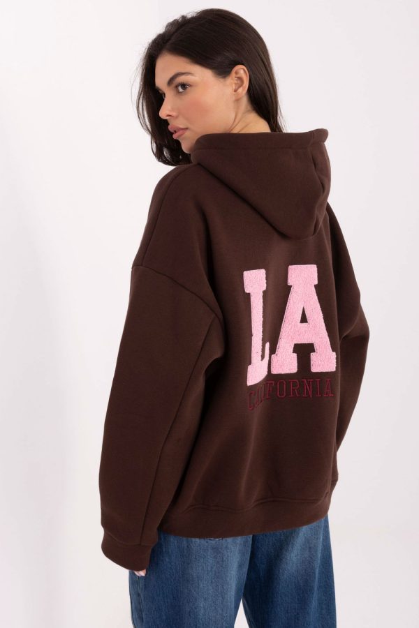 Brown Sweatshirt in Sweatshirts For Women with Cotton and Polyester