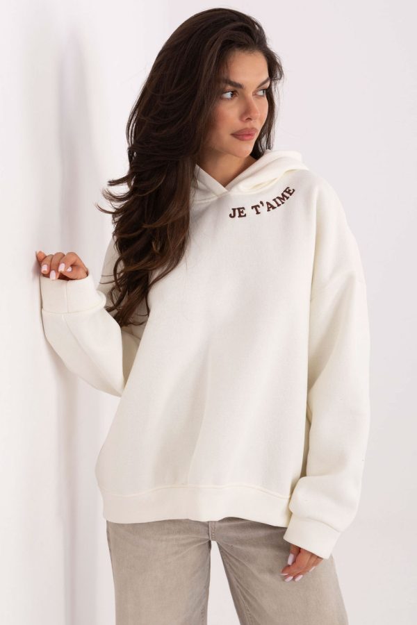 Beige Sweatshirt in Sweatshirts For Women with Cotton and Polyester