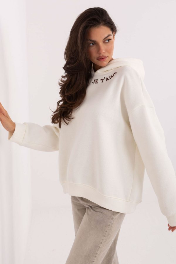 Beige Sweatshirt in Sweatshirts For Women with Cotton and Polyester