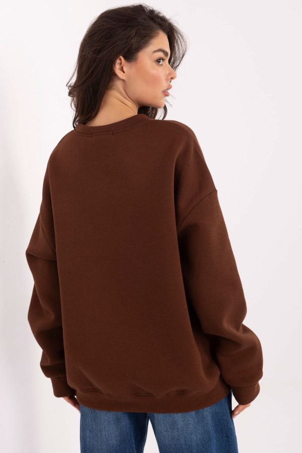Brown Sweatshirt in Sweatshirts For Women with Cotton and Spandex
