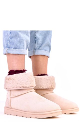 Beige Snow Boots.Fabric, Footbed and Platform Height