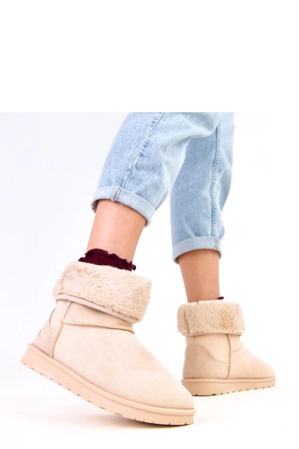Beige Snow Boots.Fabric, Footbed and Platform Height