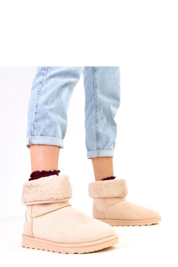 Beige Snow Boots.Fabric, Footbed and Platform Height