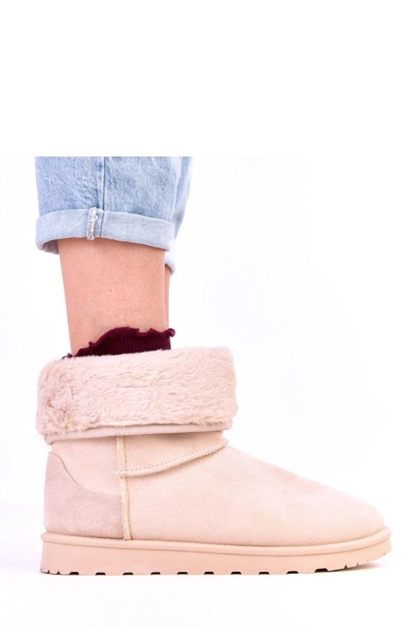 Beige Snow Boots.Fabric, Footbed and Platform Height