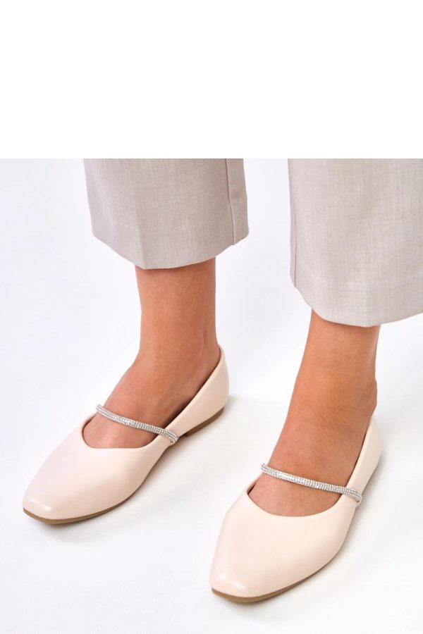 Beige Ballet Flats....Fabric and Footbed