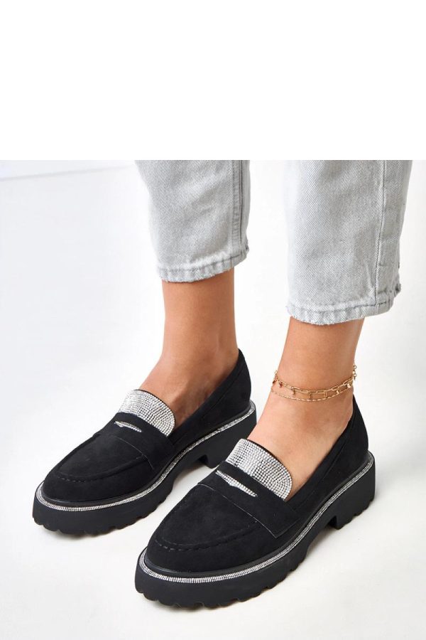 Black Mocassin...Fabric, Footbed and Heel Height