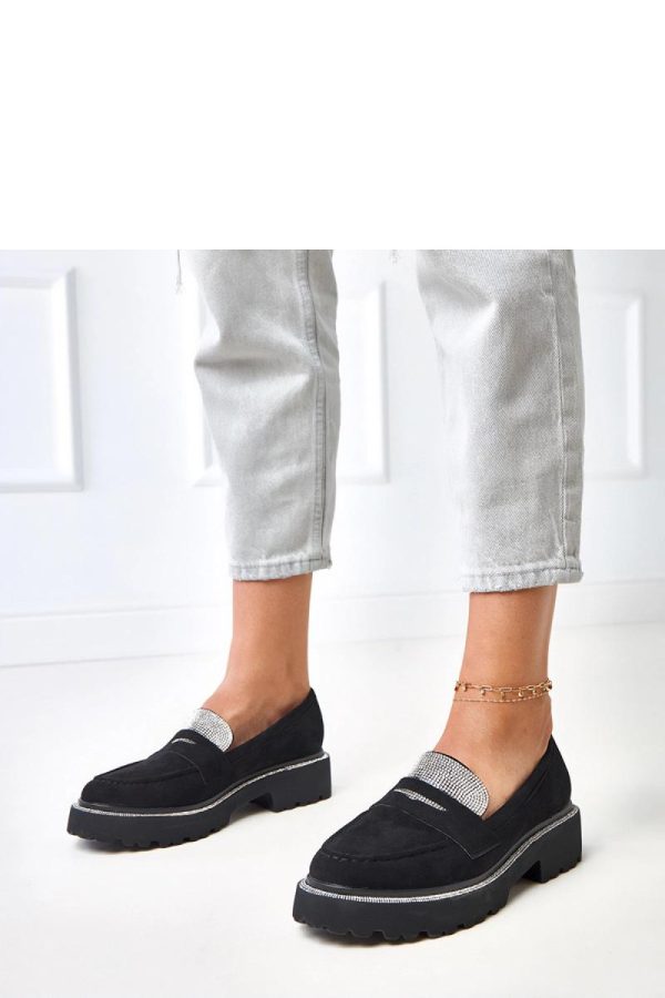 Black Mocassin...Fabric, Footbed and Heel Height
