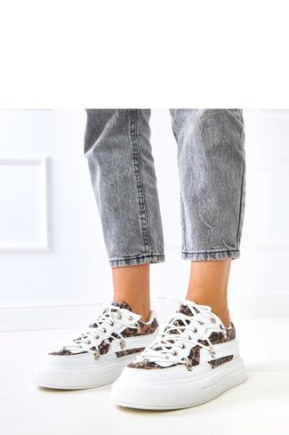 1094394 White Sport Shoes in Women`s Athletic Shoes, Trainers, Sneakers with Fabric, Footbed and Platform Height
