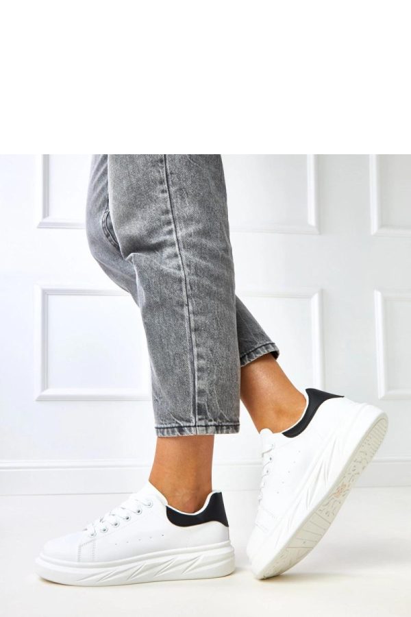 White Sport Shoes in Women`s Athletic Shoes, Trainers, Sneakers with Fabric, Footbed and Platform Height