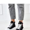 Black Sneakers in Women`s Athletic Shoes, Trainers, Sneakers with Fabric, Footbed and Platform Height