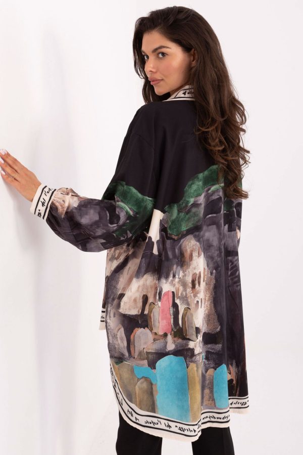 Black Long Sleeve Shirt in Shirts For Women with Polyester and Viscose
