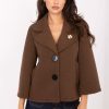 1094511 Brown Coat in Women`s Coats, Jackets with Spandex, Polyester and Viscose