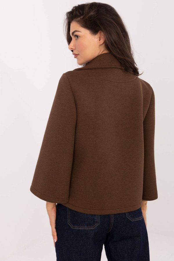 Brown Coat in Women`s Coats, Jackets with Spandex, Polyester and Viscose