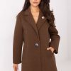 Brown Coat in Women`s Coats, Jackets with Spandex, Polyester and Viscose